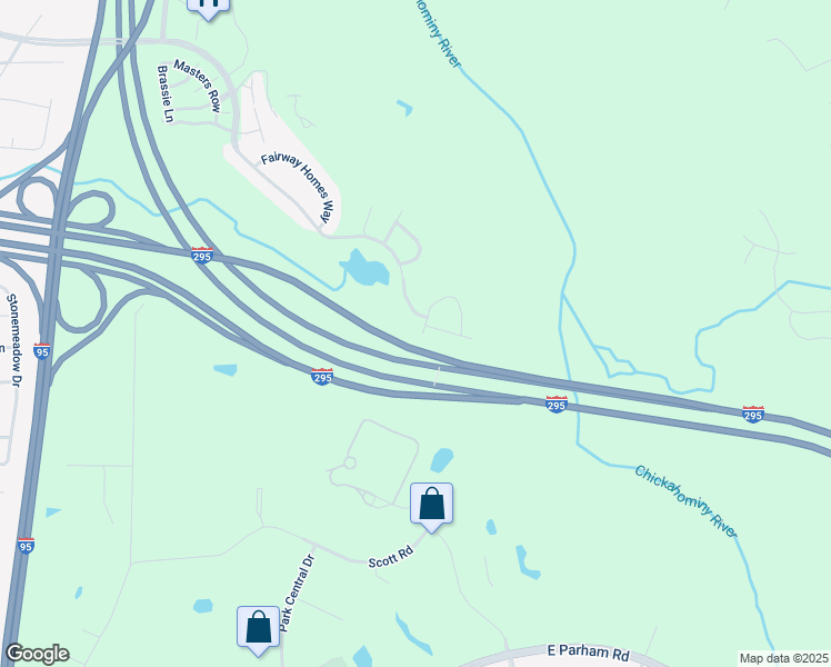 map of restaurants, bars, coffee shops, grocery stores, and more near 106 Carriage Point Lane in Glen Allen