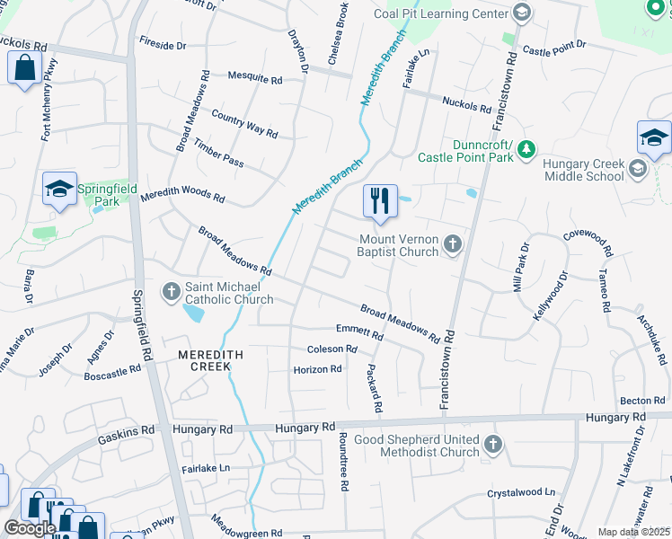 map of restaurants, bars, coffee shops, grocery stores, and more near 4908 Daffodil Circle in Glen Allen