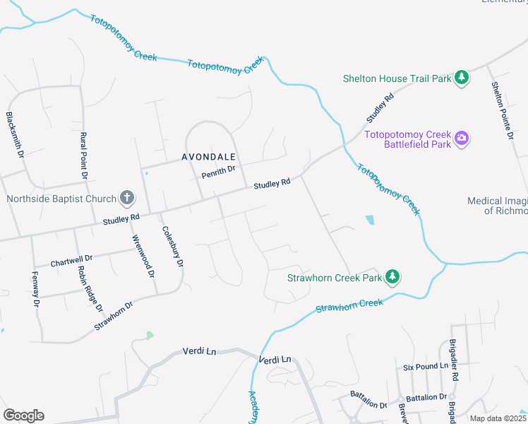 map of restaurants, bars, coffee shops, grocery stores, and more near 7329 Sedgemoor Circle in Mechanicsville