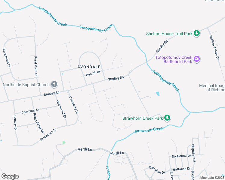 map of restaurants, bars, coffee shops, grocery stores, and more near 7329 Sedgemoor Circle in Mechanicsville