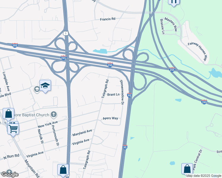 map of restaurants, bars, coffee shops, grocery stores, and more near 9513 Stonemeadow Court in Glen Allen