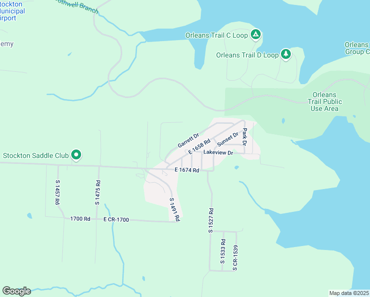 map of restaurants, bars, coffee shops, grocery stores, and more near 16706 South 1519 Road in Stockton