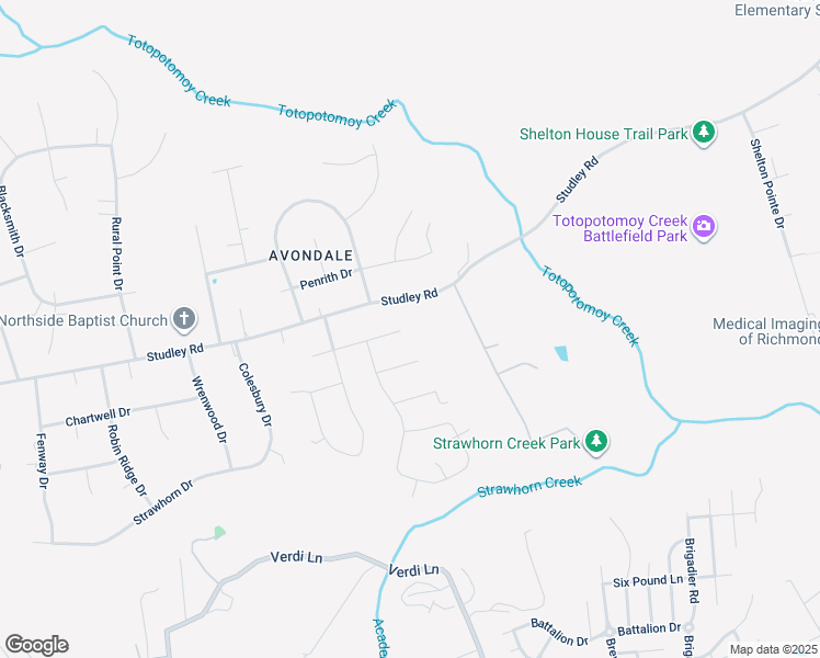 map of restaurants, bars, coffee shops, grocery stores, and more near 7323 Sedgemoor Circle in Mechanicsville