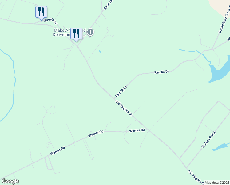 map of restaurants, bars, coffee shops, grocery stores, and more near 3241 Old Virginia Street in Urbanna