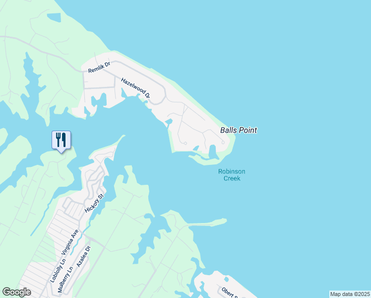 map of restaurants, bars, coffee shops, grocery stores, and more near 206 Kilmer Drive in Urbanna