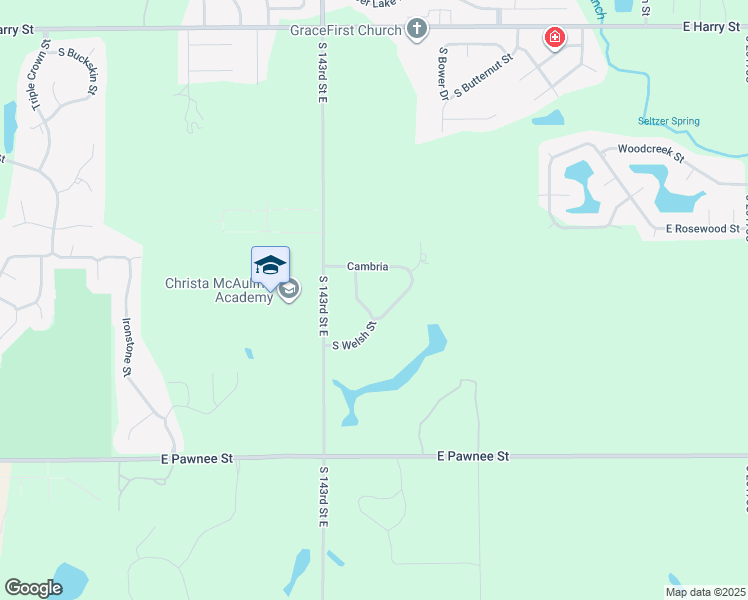 map of restaurants, bars, coffee shops, grocery stores, and more near 14504 Cambria in Wichita