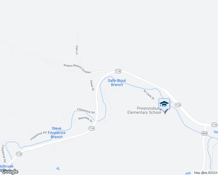 map of restaurants, bars, coffee shops, grocery stores, and more near 415 Woodland Hills Road in Prestonsburg