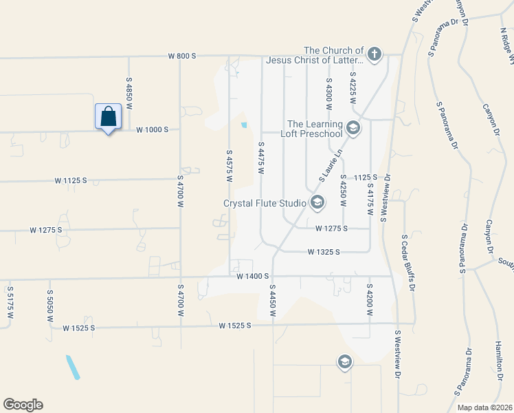 map of restaurants, bars, coffee shops, grocery stores, and more near 1171 South 4575 West in Cedar City