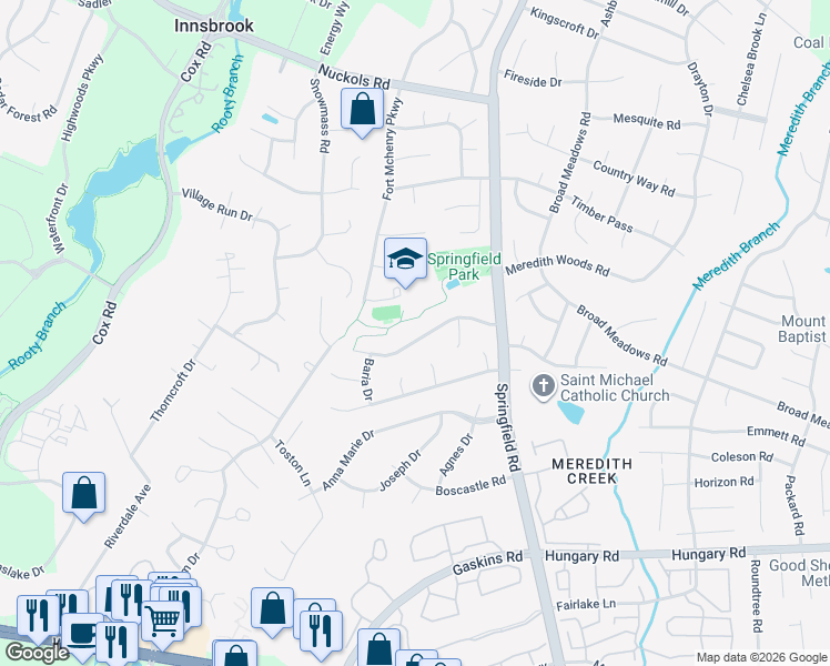 map of restaurants, bars, coffee shops, grocery stores, and more near 10644 Cliffmore Drive in Glen Allen