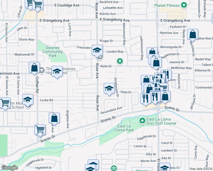 map of restaurants, bars, coffee shops, grocery stores, and more near 1841 Giardino Way in Modesto