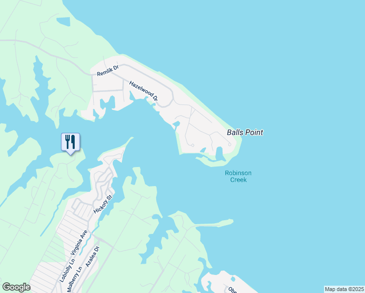 map of restaurants, bars, coffee shops, grocery stores, and more near 186 Kilmer Drive in Urbanna