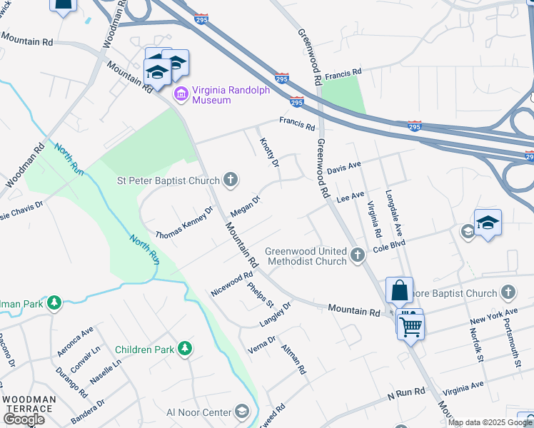 map of restaurants, bars, coffee shops, grocery stores, and more near 2112 Mountain Run Drive in Glen Allen