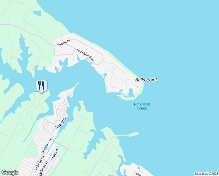 map of restaurants, bars, coffee shops, grocery stores, and more near 186 Kilmer Drive in Urbanna