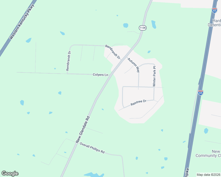 map of restaurants, bars, coffee shops, grocery stores, and more near 2349 New Glendale Road in Elizabethtown