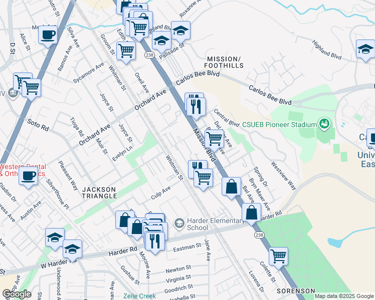 map of restaurants, bars, coffee shops, grocery stores, and more near in 