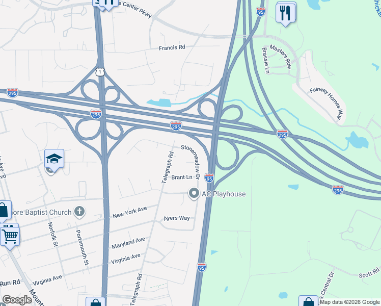 map of restaurants, bars, coffee shops, grocery stores, and more near 927 Stonemeadow Drive in Glen Allen