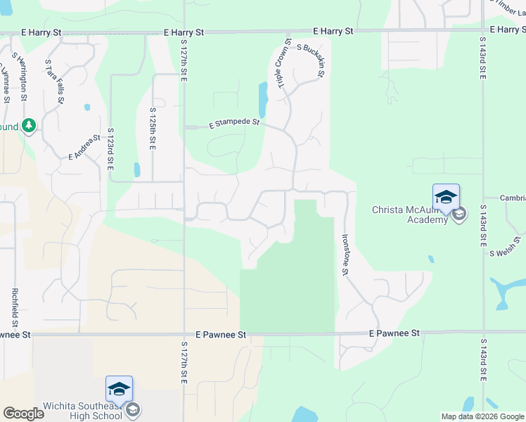 map of restaurants, bars, coffee shops, grocery stores, and more near 2042 S Sierra Hills St in Wichita