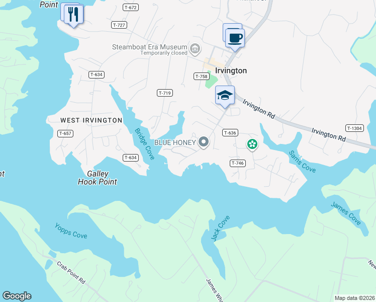 map of restaurants, bars, coffee shops, grocery stores, and more near 45 Lee Lane in Irvington