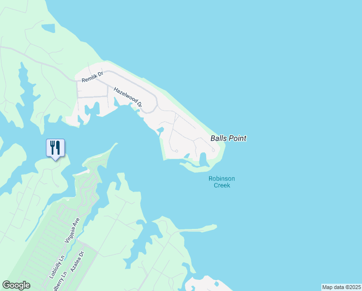 map of restaurants, bars, coffee shops, grocery stores, and more near 219 Kilmer Drive in Urbanna
