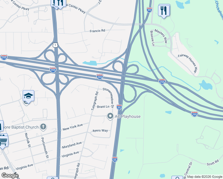 map of restaurants, bars, coffee shops, grocery stores, and more near 927 Stonemeadow Drive in Glen Allen