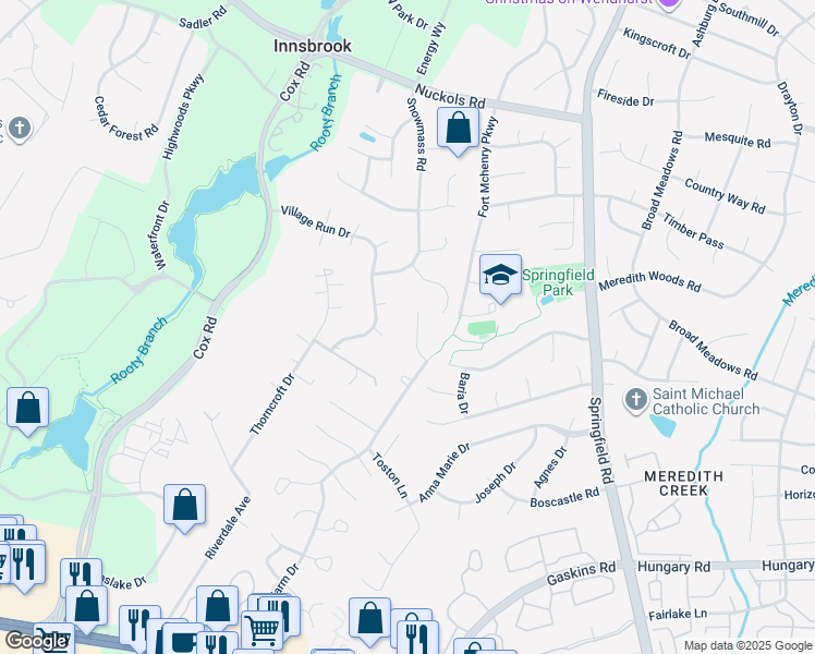 map of restaurants, bars, coffee shops, grocery stores, and more near 10921 Virginia Forest Court in Glen Allen