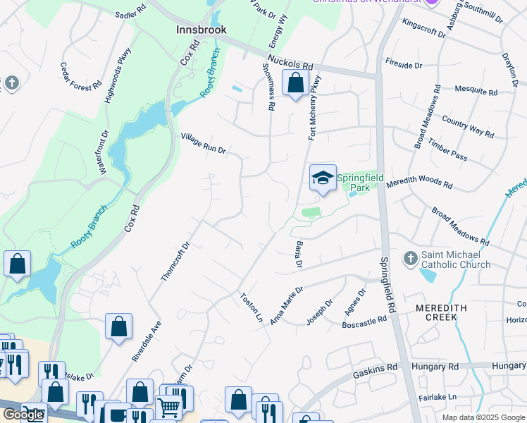 map of restaurants, bars, coffee shops, grocery stores, and more near 10921 Virginia Forest Court in Glen Allen