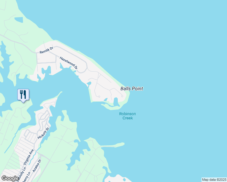 map of restaurants, bars, coffee shops, grocery stores, and more near 170 Kilmer Point Drive in Urbanna