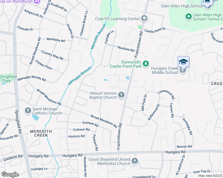map of restaurants, bars, coffee shops, grocery stores, and more near 9180 Thomasville Lane in Glen Allen