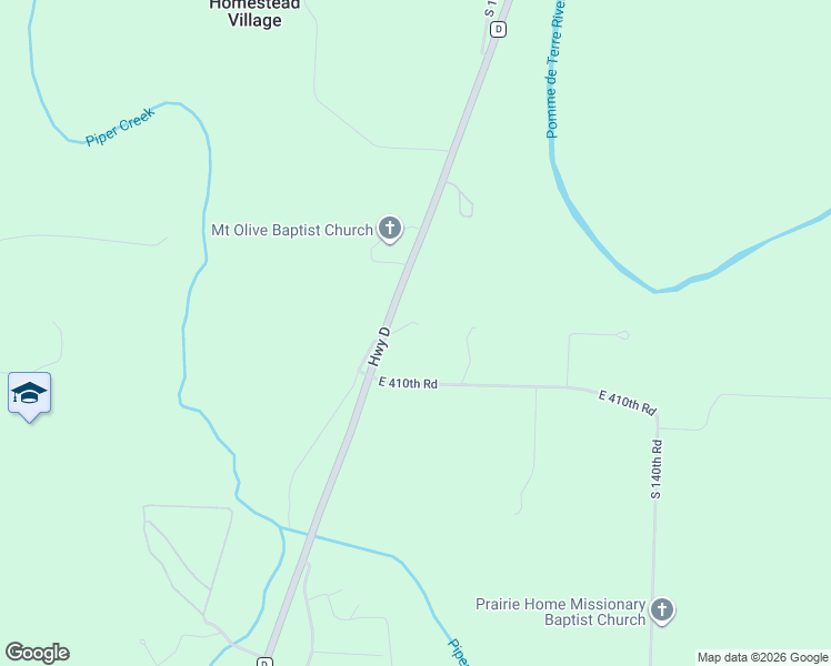 map of restaurants, bars, coffee shops, grocery stores, and more near 4100 State Highway D in Bolivar