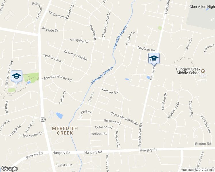 map of restaurants, bars, coffee shops, grocery stores, and more near 9311 Howze Road in Glen Allen