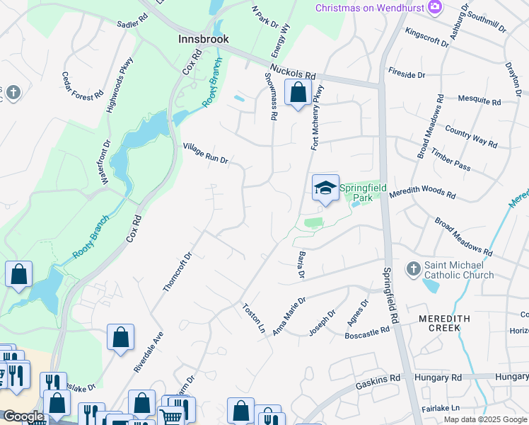 map of restaurants, bars, coffee shops, grocery stores, and more near 10929 Virginia Forest Court in Glen Allen
