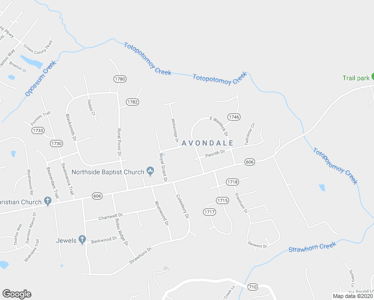 map of restaurants, bars, coffee shops, grocery stores, and more near 7405 Glastonburg Drive in Mechanicsville
