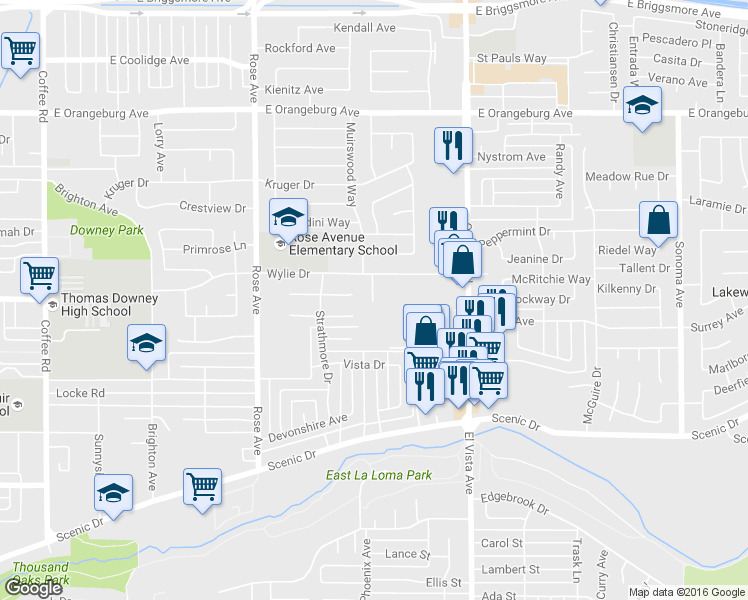 map of restaurants, bars, coffee shops, grocery stores, and more near 1012 Gemini Court in Modesto