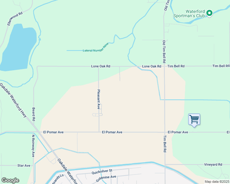 map of restaurants, bars, coffee shops, grocery stores, and more near 12612 Lone Oak Road in Waterford
