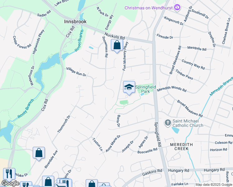 map of restaurants, bars, coffee shops, grocery stores, and more near 10816 Snowmass Court in Glen Allen