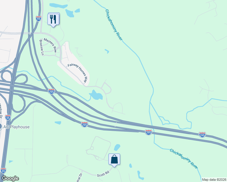 map of restaurants, bars, coffee shops, grocery stores, and more near 2724 Parview Way in Glen Allen