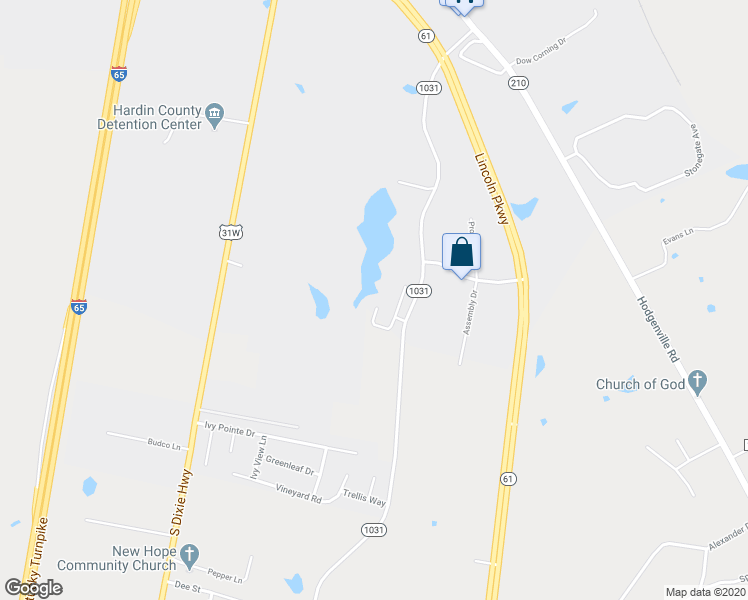 map of restaurants, bars, coffee shops, grocery stores, and more near 235 Southern Lake Drive in Elizabethtown