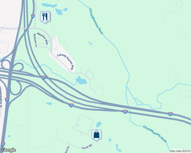 map of restaurants, bars, coffee shops, grocery stores, and more near 2728 Parview Way in Glen Allen
