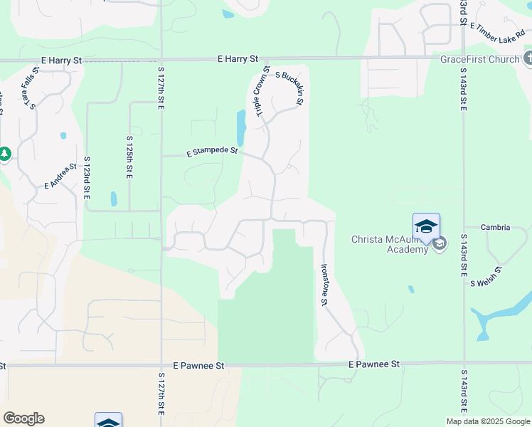 map of restaurants, bars, coffee shops, grocery stores, and more near 13306 East Mount Vernon Road in Wichita