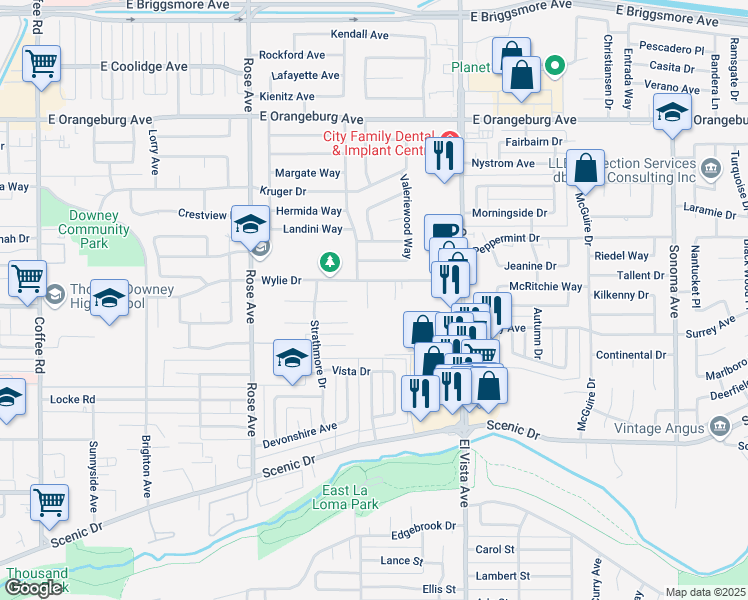 map of restaurants, bars, coffee shops, grocery stores, and more near 1014 Gemini Court in Modesto