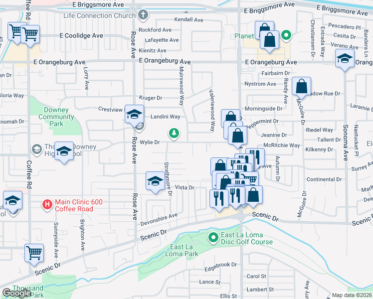 map of restaurants, bars, coffee shops, grocery stores, and more near 1012 Gemini Court in Modesto
