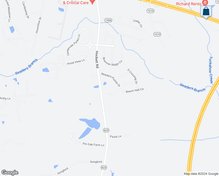 map of restaurants, bars, coffee shops, grocery stores, and more near 1451 Hockett Road in Manakin-Sabot