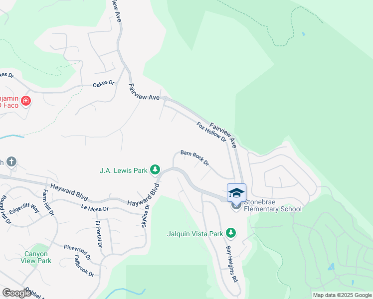 map of restaurants, bars, coffee shops, grocery stores, and more near 28600 Barn Rock Drive in Hayward