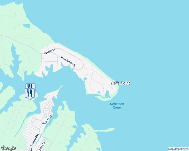 map of restaurants, bars, coffee shops, grocery stores, and more near 45 Kilmer Drive in Urbanna