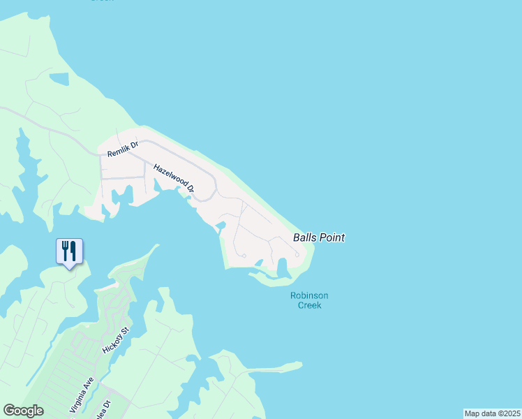 map of restaurants, bars, coffee shops, grocery stores, and more near 2355 Remlik Drive in Urbanna