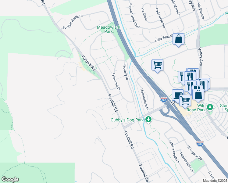 map of restaurants, bars, coffee shops, grocery stores, and more near 8362 Regency Drive in Pleasanton