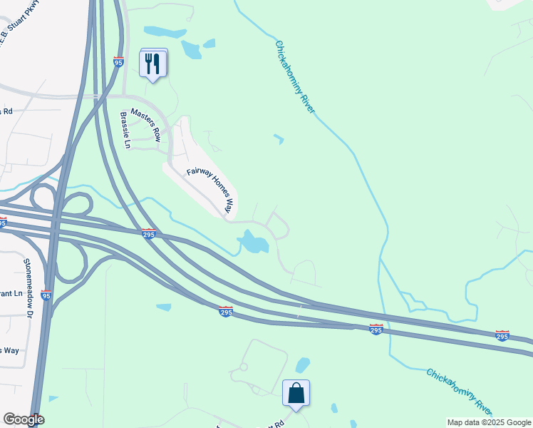 map of restaurants, bars, coffee shops, grocery stores, and more near 408 Parview Place in Glen Allen