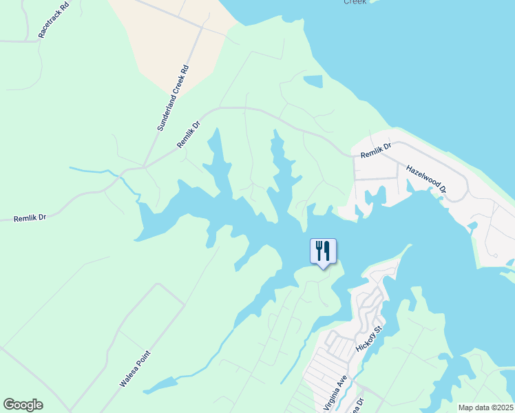 map of restaurants, bars, coffee shops, grocery stores, and more near 260 Cedar Pointe Drive in Urbanna