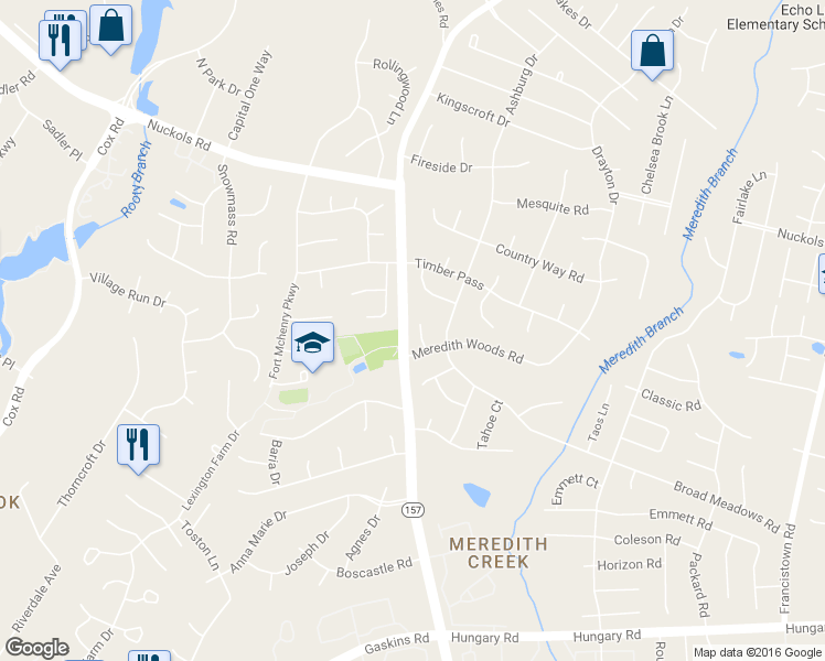 map of restaurants, bars, coffee shops, grocery stores, and more near 9605 Meredith Woods Court in Glen Allen