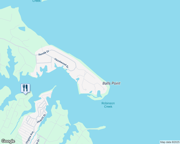 map of restaurants, bars, coffee shops, grocery stores, and more near 2329 Remlik Drive in Urbanna